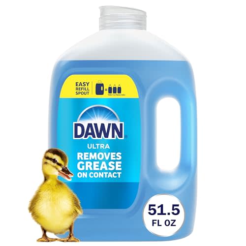 Dawn Ultra Original Dish Soap Refill Jug, Large Size Original Blue Liquid Dishwashing Detergent, Powerful Dish Soap for Grease, 51.5 oz