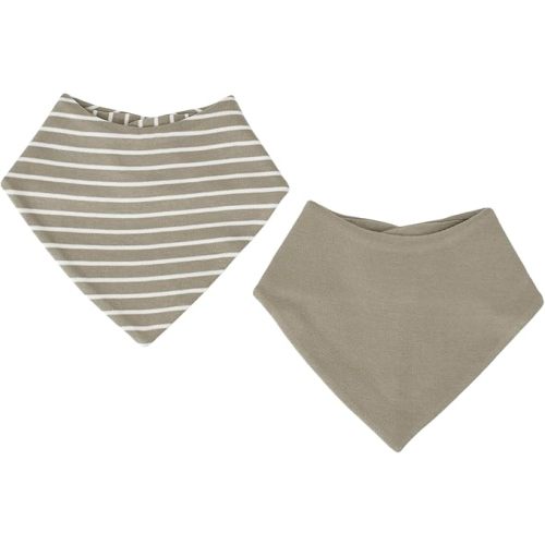Woolino Merino Wool Baby Bibs - Highly Absorbent Bandana Bib with Cotton Outer Layer and Merino Wool Inner Layer - Pack of 2