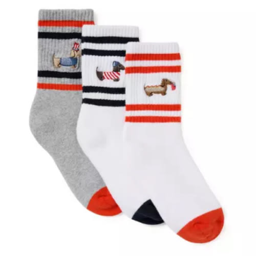 Boy White Americana Dog Sock 3-Pack by Janie and Jack