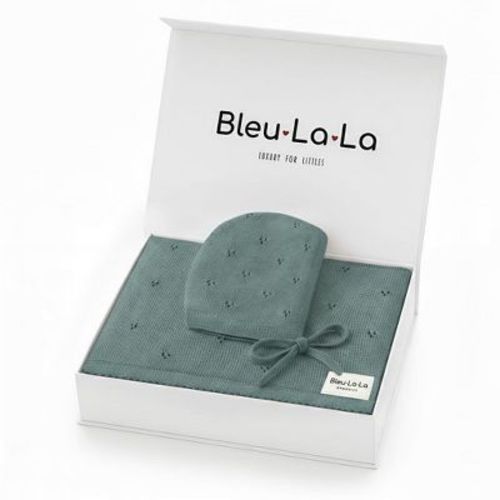 Bleu La La Baby Gift Set - Organic Cotton Newborn Blanket Essentials, Thoughtful Baby Shower & New Baby Gift for Boys & Girls