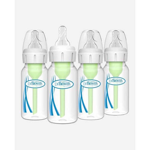 Dr. Brown's Anti-Colic Options+ Narrow Baby Bottle, 4 oz, 4-Pack