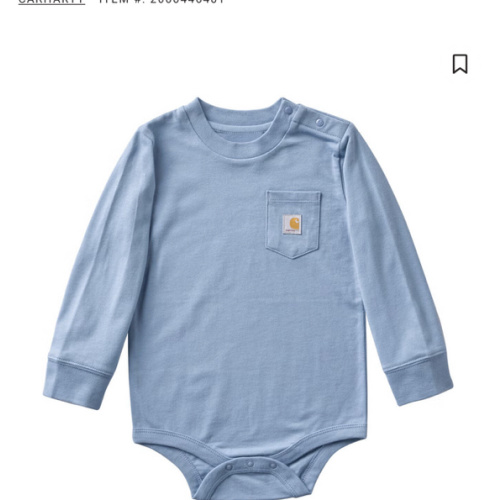 Carhartt Infant Boys' Long Sleeve Logo Pocket Onesie