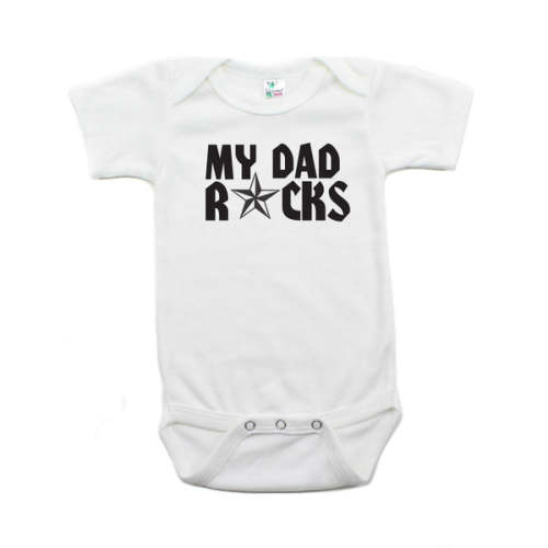 My Dad Rocks! Star Short Sleeve Infant Bodysuit – Crazy Baby Clothing