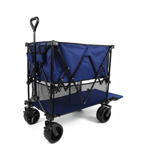edx 400L Large Capacity Folding Double Decker Wagon with Brakes, 54" Extra Long Extended Cart, Equipped with 7" All-Terrain Big Wheels for Camping, Sports, Beach.