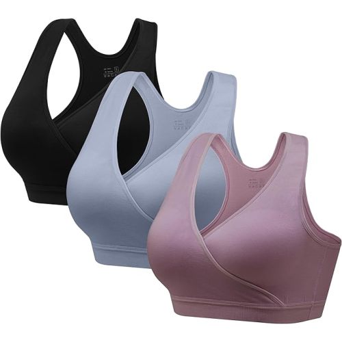 HBselect Nursing Bras for Breastfeeding, Maternity Nursing Sleep Bra Wireless Pregnancy Sleep Bralette 3/5 Pack