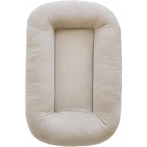 Lounger Pillow, Soft Microfiber Support Cushion with Removable Washable Cover, Portable Floor Lounger Pad for Home and Travel, 29.1 x 17.7 in (Apricot)