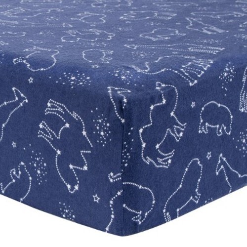 Trend Lab Flannel Fitted Crib Sheet, Color: Starry safari