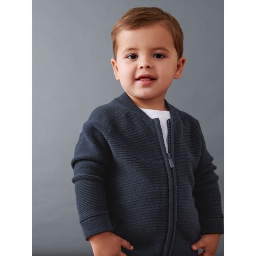 Navy Zip Through Cardigan (3mths-7yrs)