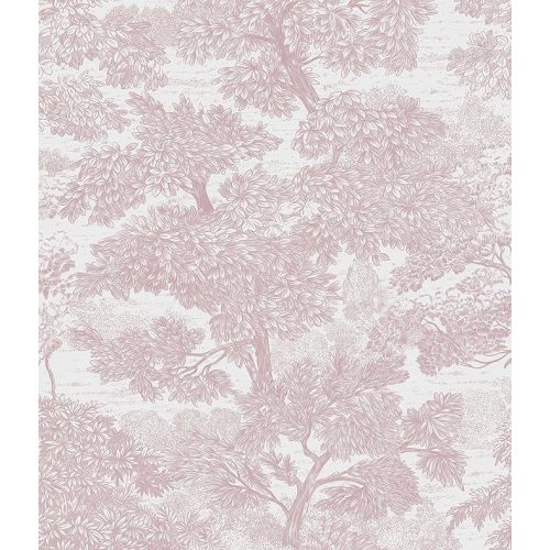 Safiyya Peel and Stick Wallpaper Tree Contact Paper 393" x 17.3" Pink Wall Paper Modern Forest Self Adhesive Removable Wallpaper for Bedroom Bathroom Vinyl Rolls