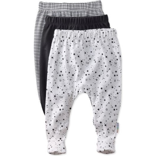 Fallon Footed Organic Cotton Assorted 3-Pack Pants, Newborn