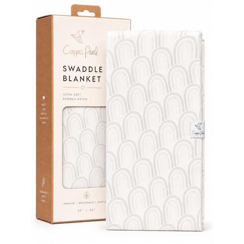 Copper Pearl Swaddle Blankets for Newborns | Soft Stretchy Receiving Blankets for Boys and Girls | Large 46 x 46 Inch Baby Blankets | Lightweight and Breathable Swaddles | Bliss