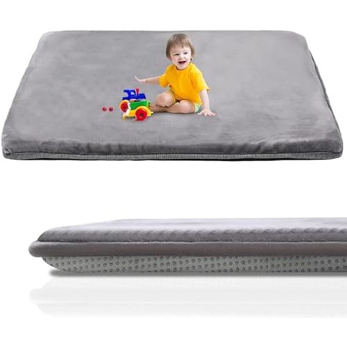 Baby Play Mat 50" X 50",Premium Thick Foam Crawling Mat,Thicken Soft Baby Play Mats for Floor,Non-Slip Cushioned Baby Playmat for Infants, Babies, Toddlers,Mat for Living Room(Dark Gray)