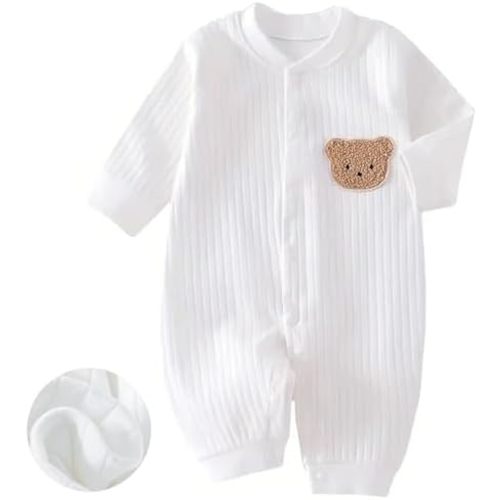 Baby Newborn Romper Clothes, 100% Cotton Long Sleeve Romper Newborn Infant Baby Bodysuit Jumpsuit for Boys Girls