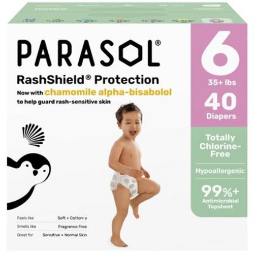 Parasol Chlorine-Free Diapers with RashShield Protection - Size 6 - 40ct