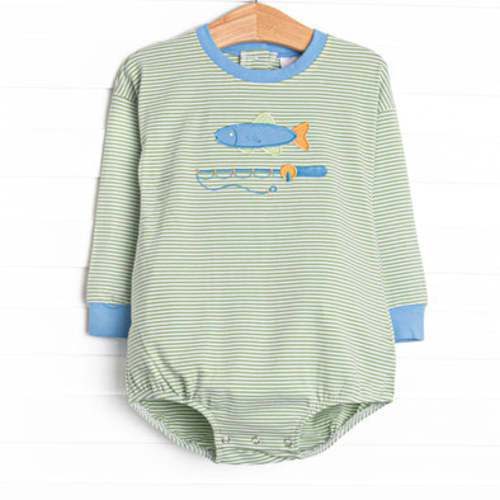 Reely Big Catch Applique Bubble, Green Stripe – Stitchy Fish