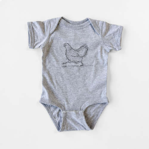 Hurried Hen - Orpington Chicken - Baby Fine Jersey Bodysuit