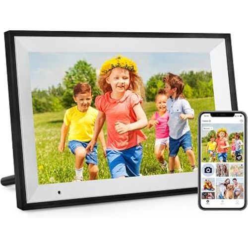 Digital Picture Frame 10.1 Inch Digital Photo Frame 32GB Storage, WiFi Picture Frame with1280x800 IPS Touch Screen, Auto-Rotate Photo Frame Share Your Photos and Videos via AiMOR App, Black