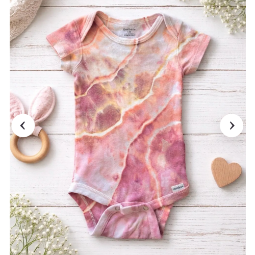 Baby Girl Onesie Organic Geode Tie Dye, Newborn, Multiple Sizes Hand Dyed Ice Dye Baby Shower Gift