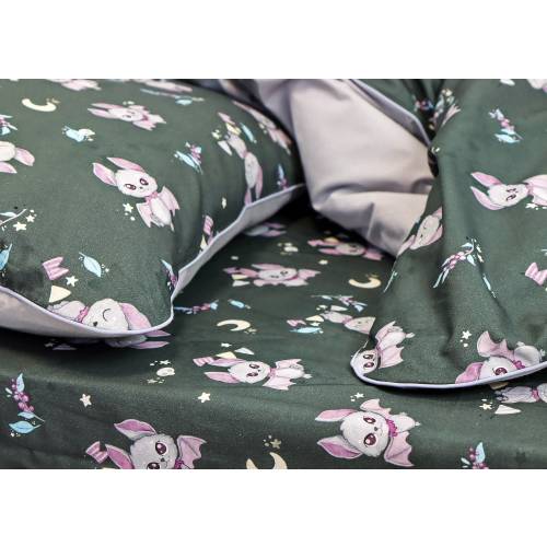 Dark Baby Bats Sheet, Crib Fitted Sheet, Cute Vampire Bats Baby Bed Sheet, Organic cotton Kids Bedding | Nuva