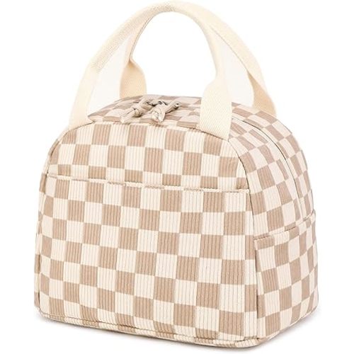 Bluboon Lunch Bag for Women Men Cute Corduroy Lunch Tote Bags Reusable Insulated Lunch Box Large Capacity Reusable Insulated Cooler for Work Picnic or Travel