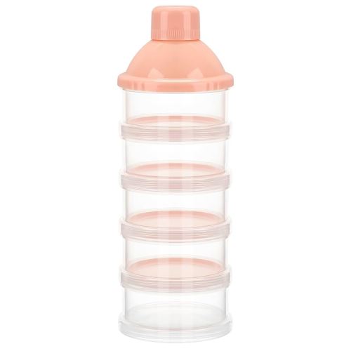 Accmor Formula Dispenser On The Go, 5 Compartments Stackable Formula Container for Travel, Baby Milk Powder Kids Snack Container, BPA Free