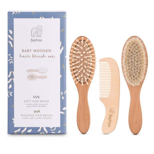 Wooden Baby Hair Brush Set