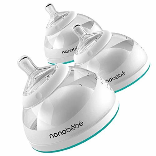 nanobebe Breastmilk Baby Bottles for Breastfed Babies, Breastfeeding Newborn Breast Like, Anti Colic, Easy Latch, Preserves Breast Milk nutrients 3pk (Award Winning Innovation), Teal - 3 Count