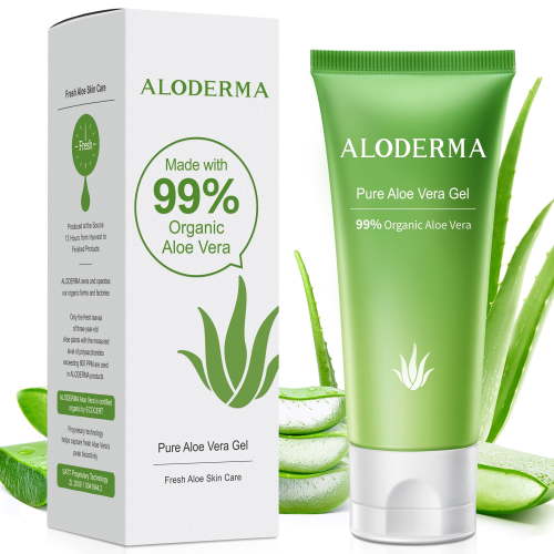 Aloderma 99% Organic Aloe Vera Gel, Bottled within 12 Hours of Harvest (114g, 4.0 oz), No Sticky Residue - No Powder Concentrates or Water Added - Eco-Friendly