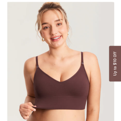 Ribbed V Neck Nursing Bralette