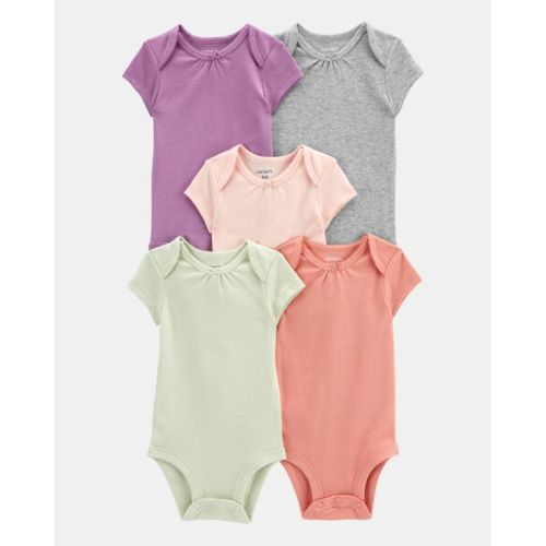 Baby 5-Pack Short-Sleeve Solid Bodysuits - Carter's | Carter's (NB)