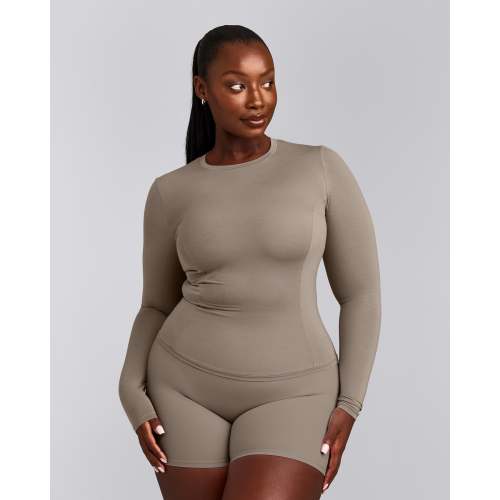 Mellow™ Motion Crew Neck Long Sleeve Top | Warm Minky