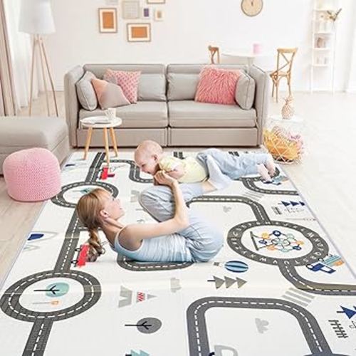 Baby Play Mat – Extra Large Foldable Foam Playmat for Babies & Toddlers, Waterproof, Non-Toxic, Reversible Tummy Time Mat, Soft Baby Floor Mat for Crawling & Learning to Walk (200x150 cm)