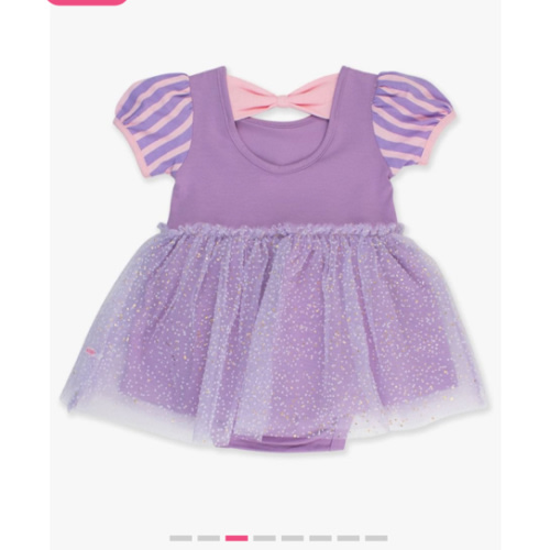 Short Sleeve Princess Bow Twirl Romper