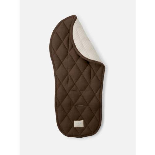 Chocolate and Natural Striped Pram Liner