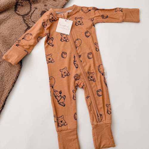 Simple Pooh Bamboo PJ Romper/ Two Piece Set*READY TO SHIP