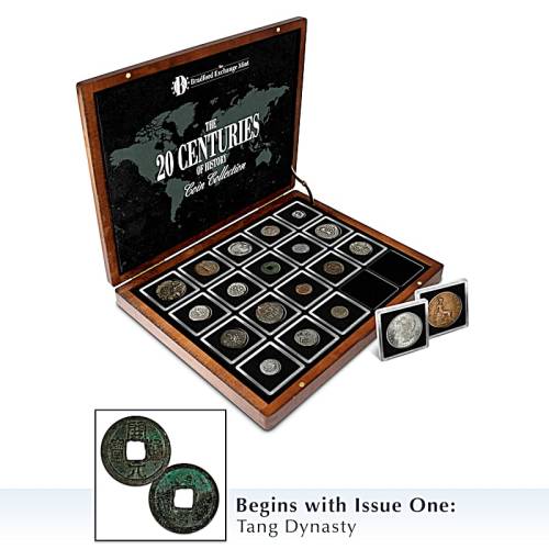 The 20 Centuries Of History Coin Collection Featuring Genuine Historic Coins From Around The World With A Deluxe Display Case