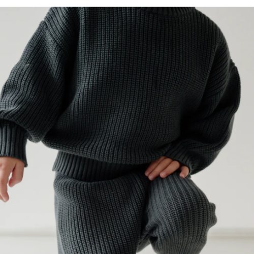 Chunky Knit Sweater - Stormy l Pine Kids & Co – Pine Kids Co