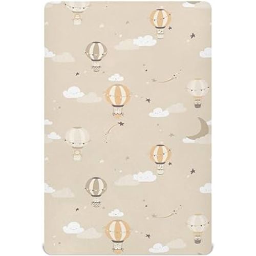 Fitted Crib Sheets for Boys Girls, Soft Breathable Comfortable Hot Air Balloon Baby Sheet Set, Crib Sheets Fits Standard Crib and Toddler Mattress