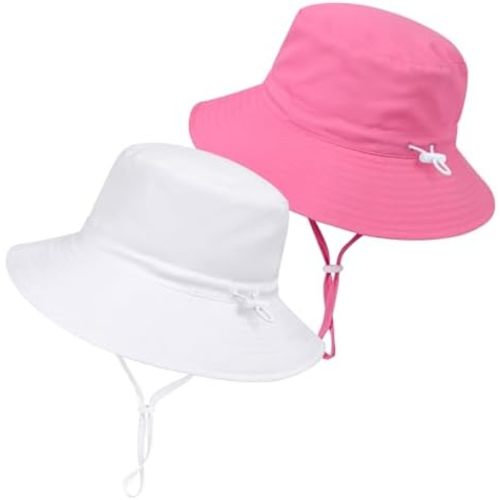 Baby Toddler Sun Hat,Boys Girls Adjustable Bucket Hat for Kids UPF 50+ Sun Protective Child Summer Beach Hats 0-5 Years