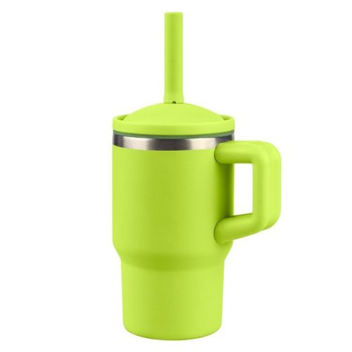 Re-Play 10oz Recycled Stainless Steel Mini Tumbler for Toddlers - Lime: Double-Wall, BPA-Free, Leakproof, Straw