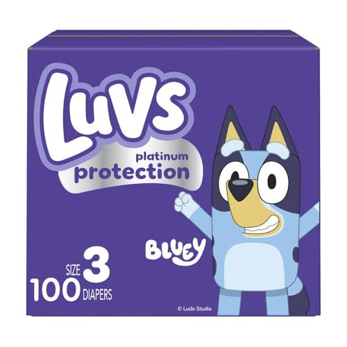 Luvs Diapers - Size 3, 100 Count, Bluey Platinum Protection Baby Diaper