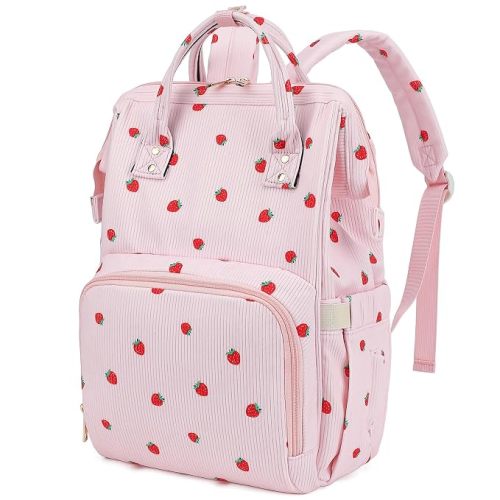 Baby Diaper Bag Backpack for Mom, Large Capacity Travel Nappy Bag for Boys & Girls with Stroller Straps (Corduroy Checkered Green)