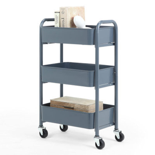 SunnyPoint 3-Tier Under Desk Mobile Utility Cart with Metal Storage Organizer & Reviews | Wayfair