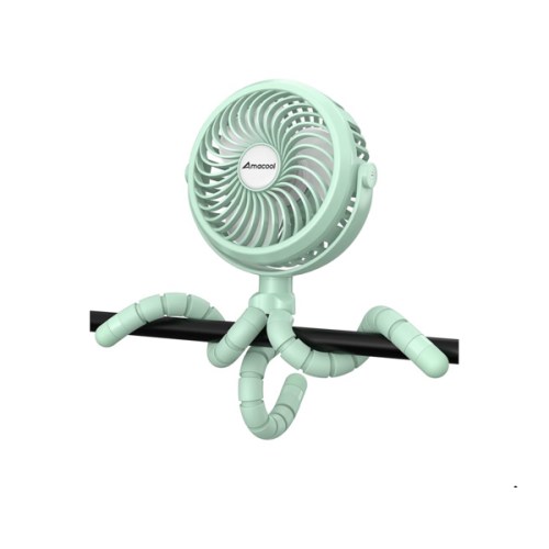 AMACOOL Battery Operated Stroller Fan Flexible Tripod Clip On Fan with 3 Speeds and Rotatable Handheld Personal Fans for Car Seat Crib Bike Treadmill (Purple)