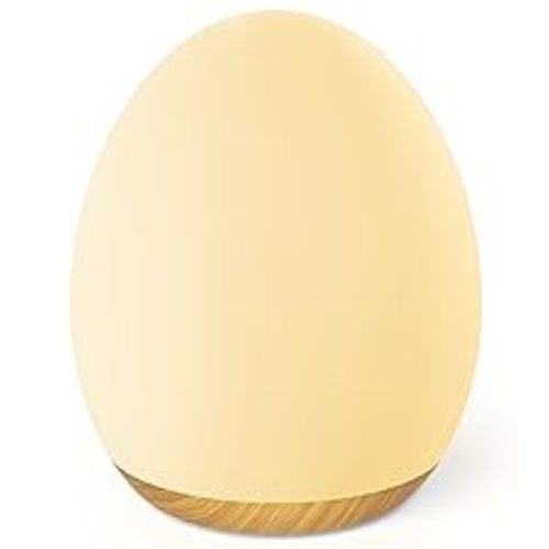 JolyWell Night Light for Kids with Color Changing Mode & Dimming Function, Rechargeable Baby Egg Night Light with 1 Hour Timer&Touch Control, up to 100H, Wood Grain