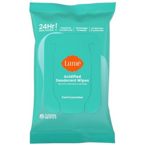 Lume Acidified Deodorant Wipes - Cool Cucumber - 45ct