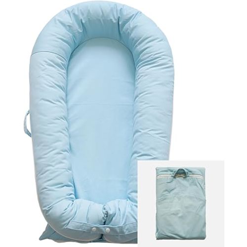 Deluxe Lounger Cover | 100% Cotton Baby Lounger Extra Cover for Dockatot Deluxe | Hypoallergenic Infant Baby Nest Replacement | Cover Only (SummerSky_Cotton)