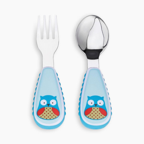 Skip Hop Zoo Little Fork and Spoon Utensil Set - Owl