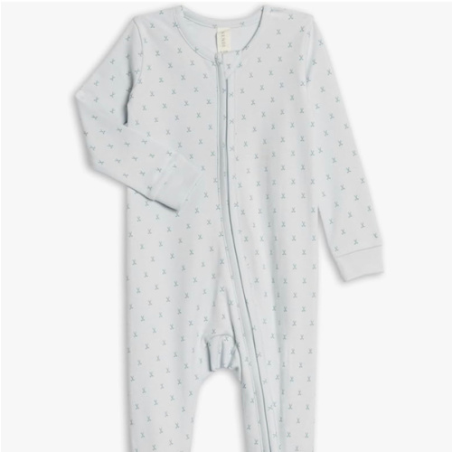 6-12 Colored Organics Baby Zip-Up Footed Sleeper with 2-Way Zipper - Organic Cotton Pajamas