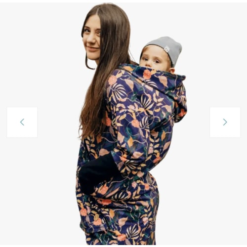 Asymmetrical Hoodie - Vintage Flowers - size S (87% cotton, 10% elastane, 3% polyester)